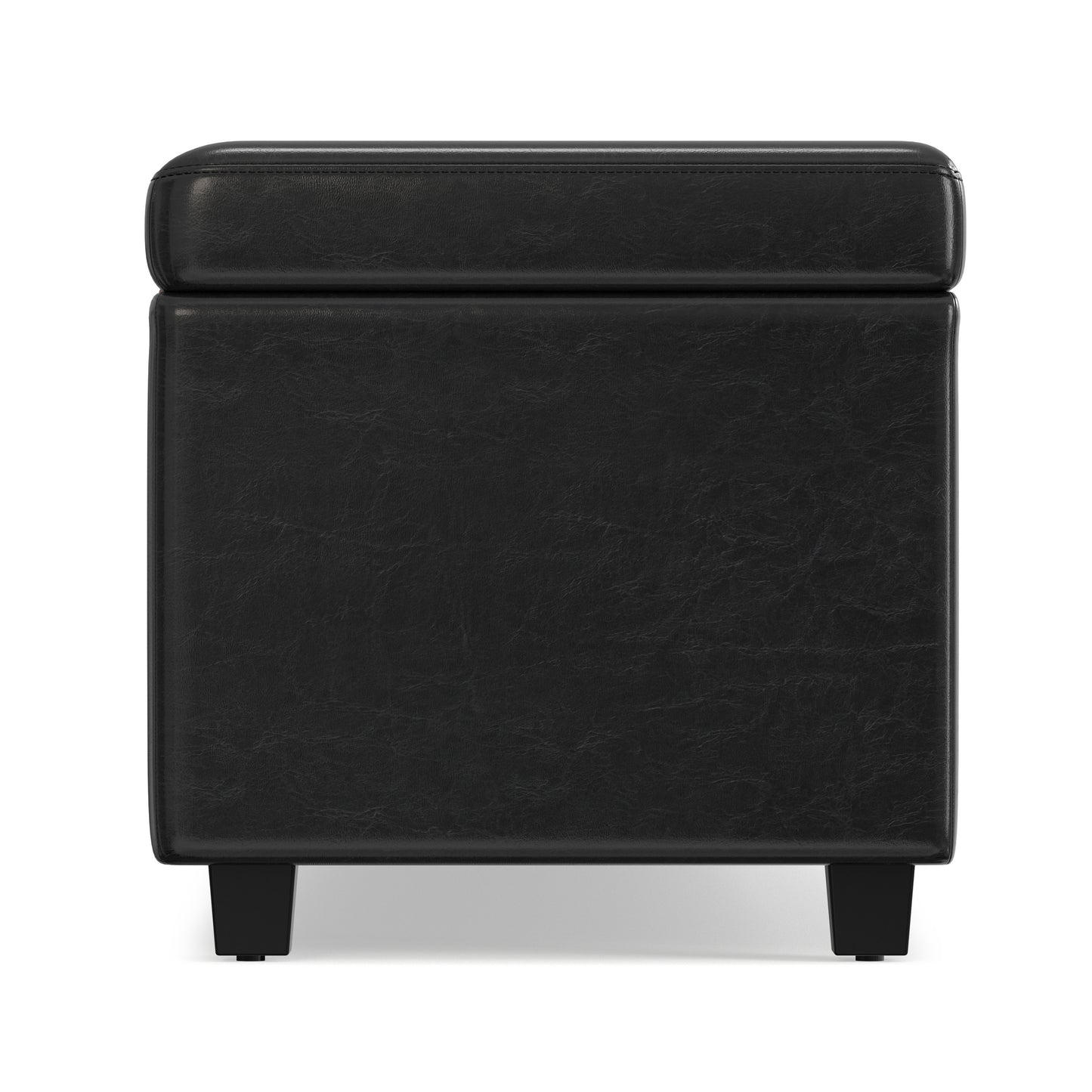 Midnight Black | Avalon 60 inch Storage Ottoman Bench