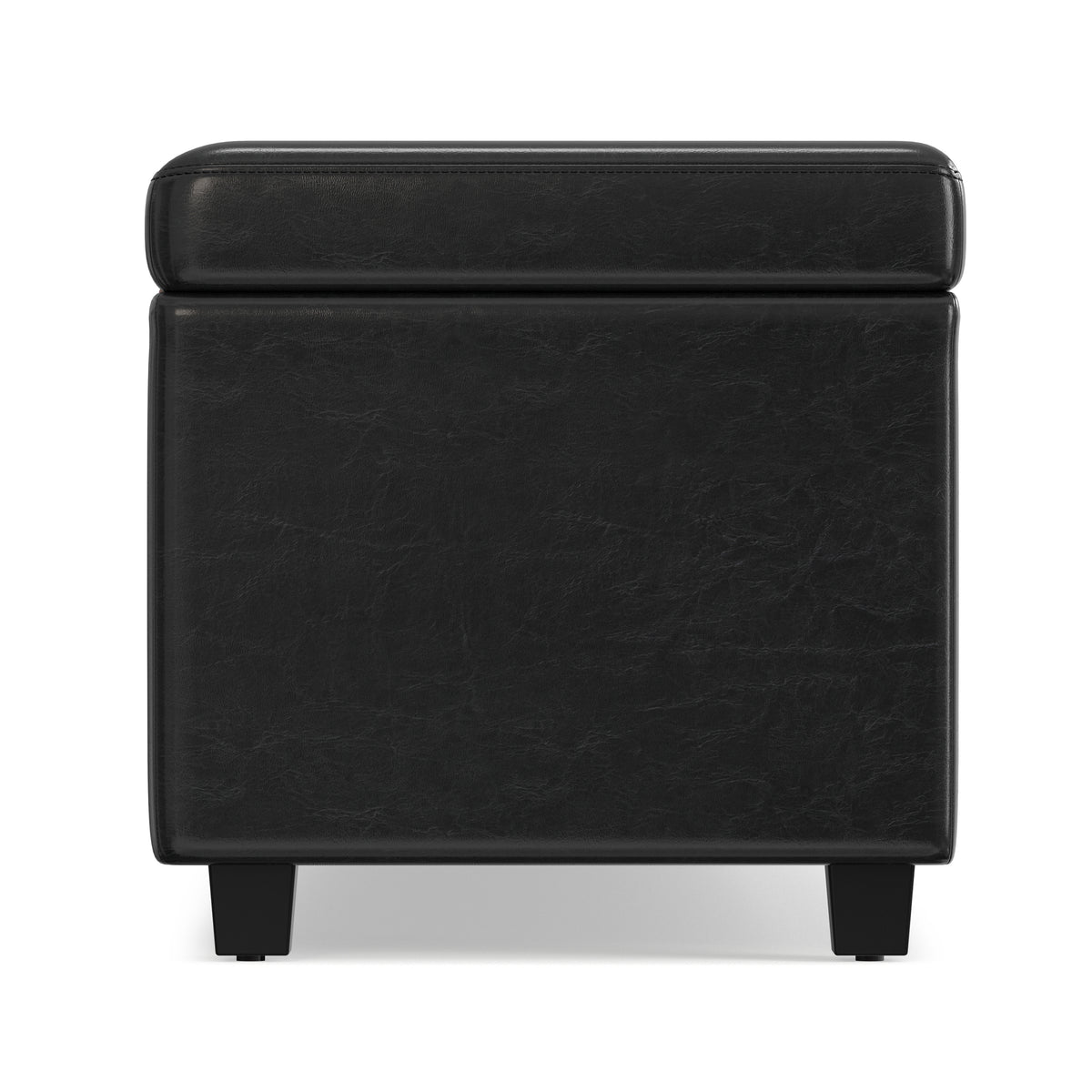 Midnight Black | Avalon 60 inch Storage Ottoman Bench