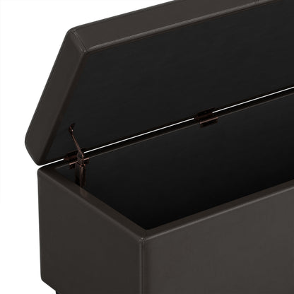 Tanners Brown | Avalon 60 inch Storage Ottoman Bench
