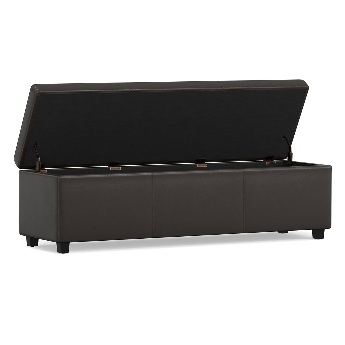 Tanners Brown | Avalon 60 inch Storage Ottoman Bench