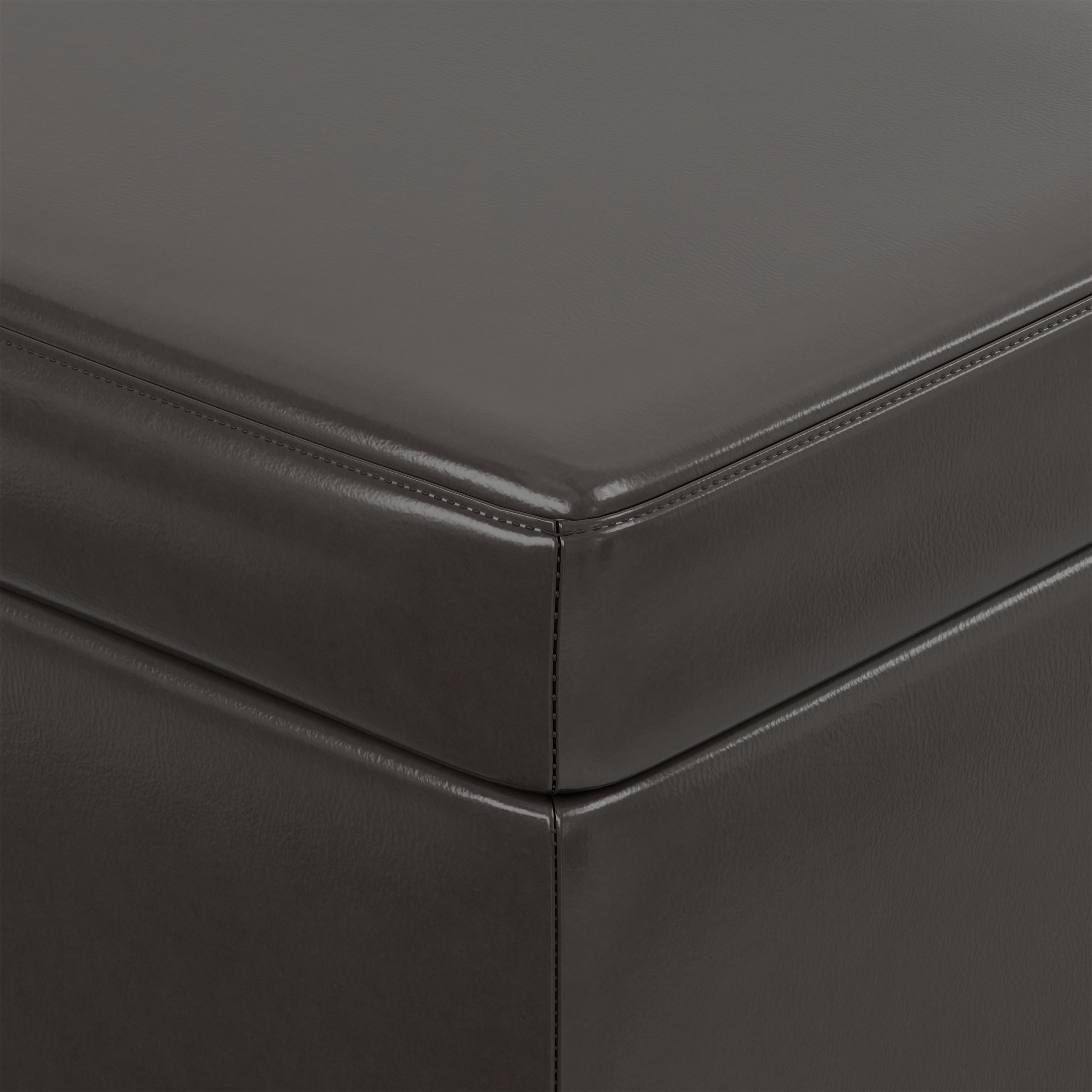 Tanner Brown Vegan Leather | Avalon Lift Top Storage Ottoman in Vegan Leather 