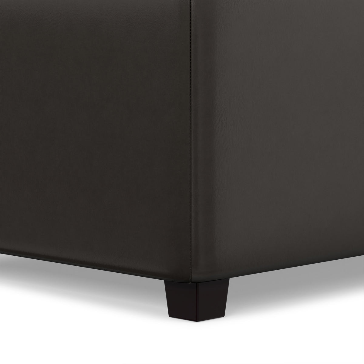 Tanner Brown Vegan Leather | Avalon Lift Top Storage Ottoman in Vegan Leather 