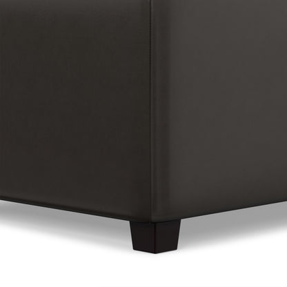 Tanner Brown Vegan Leather | Avalon Lift Top Storage Ottoman in Vegan Leather 