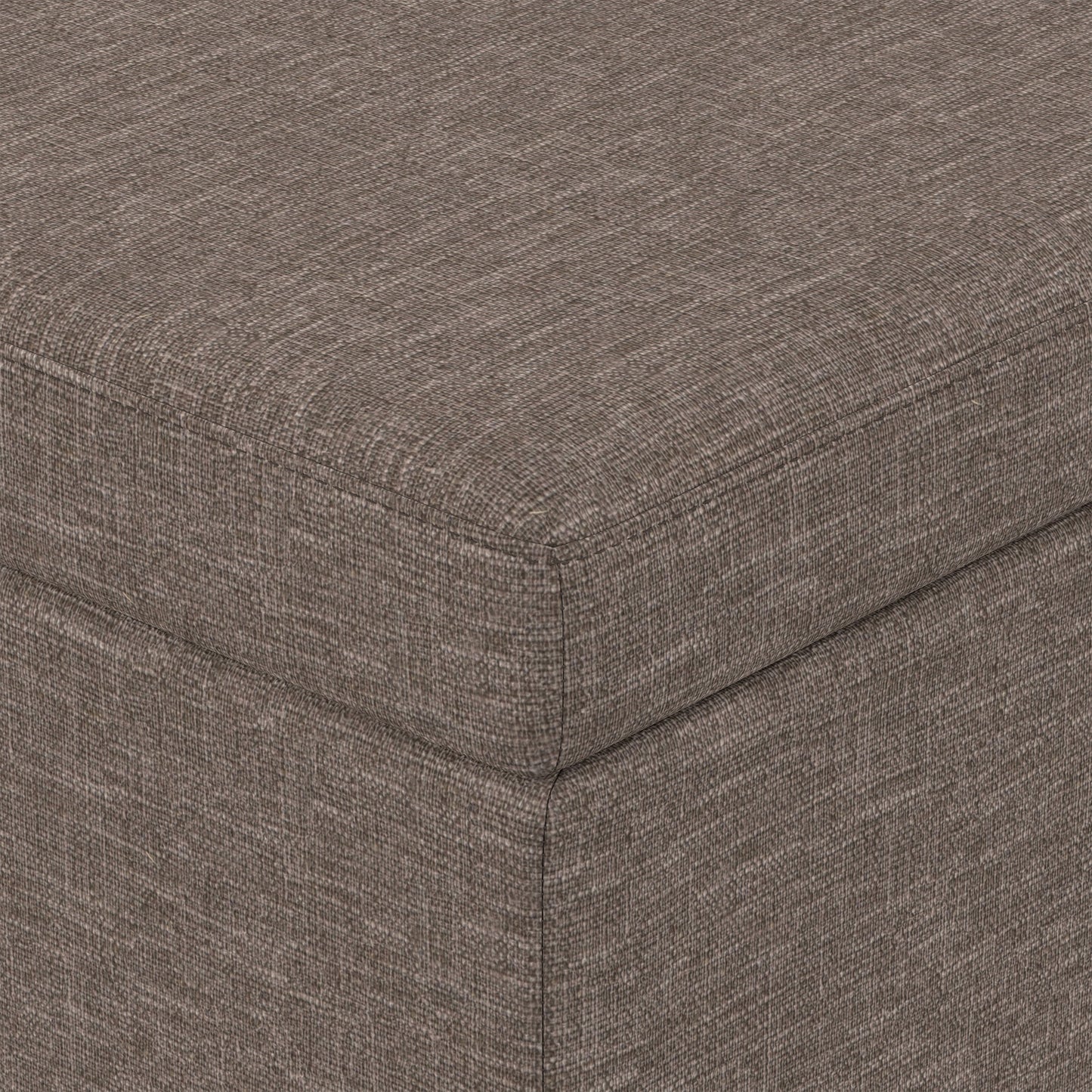 Fawn Brown Linen Style Fabric | Avalon Extra Large Storage Ottoman in Linen