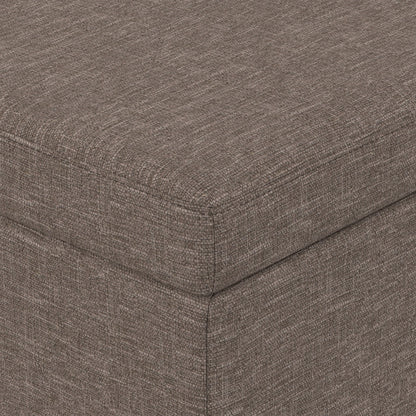 Fawn Brown Linen Style Fabric | Avalon Extra Large Storage Ottoman in Linen