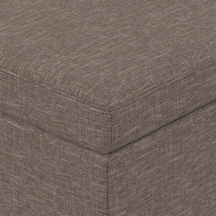 Fawn Brown Linen Style Fabric | Avalon Extra Large Storage Ottoman in Linen