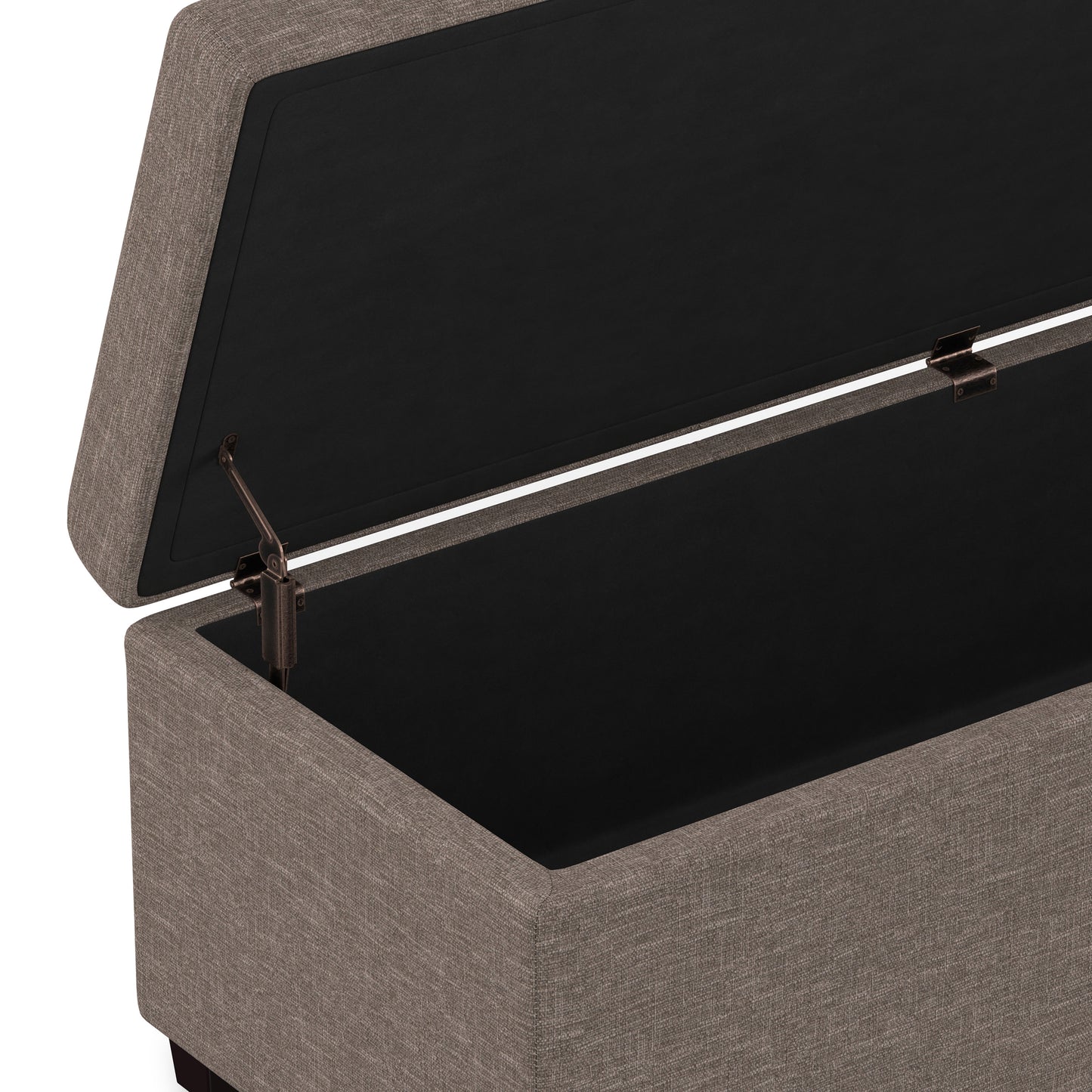 Fawn Brown Linen Style Fabric | Avalon Extra Large Storage Ottoman in Linen