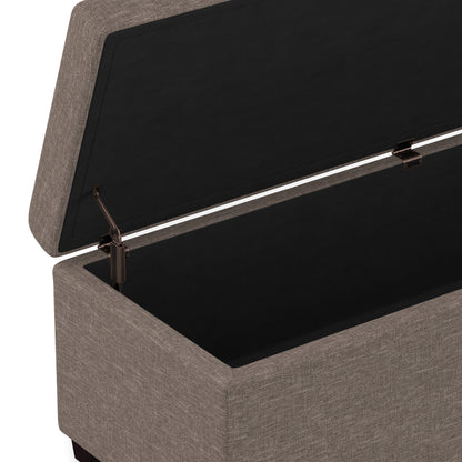 Fawn Brown Linen Style Fabric | Avalon Extra Large Storage Ottoman in Linen