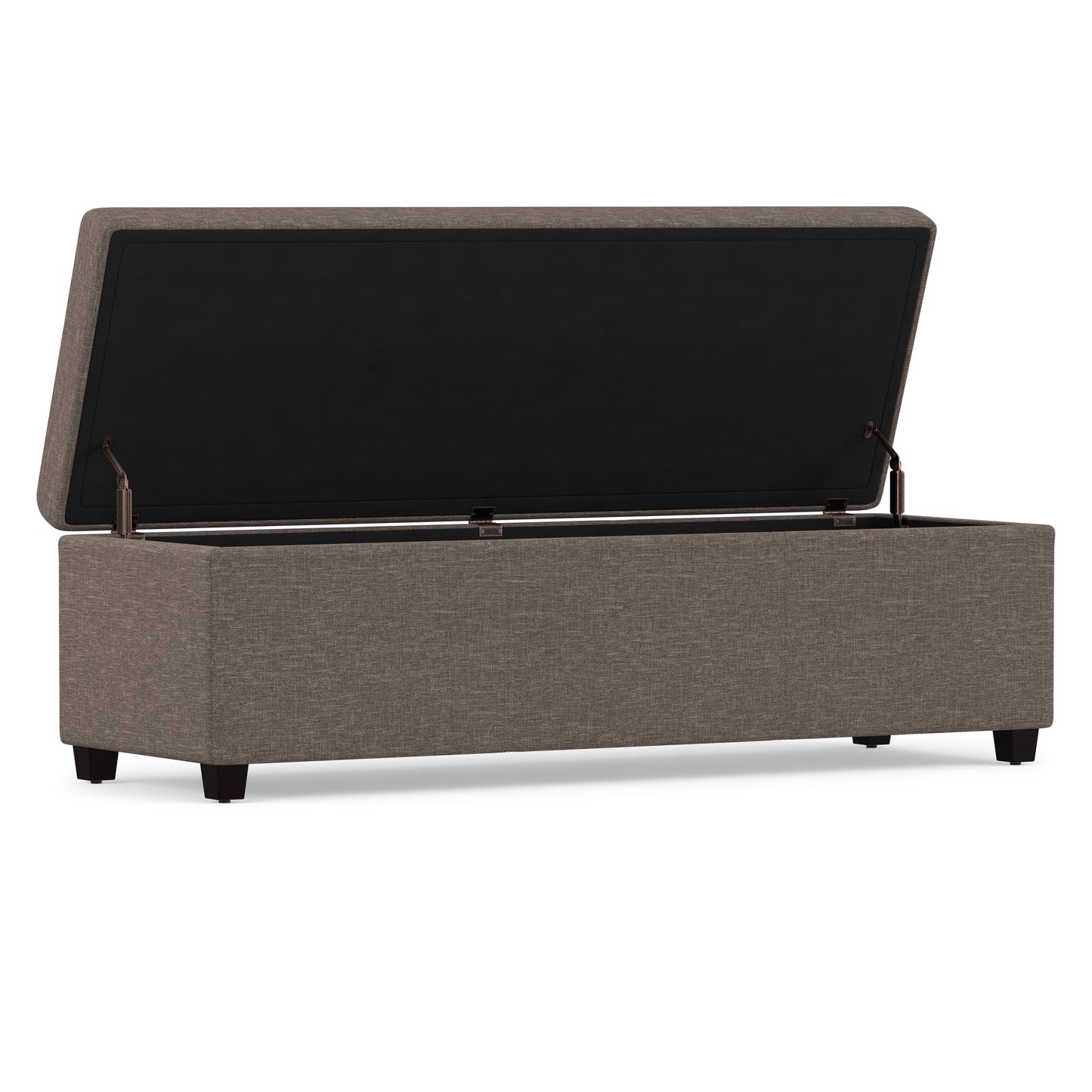 Fawn Brown Linen Style Fabric | Avalon Extra Large Storage Ottoman in Linen
