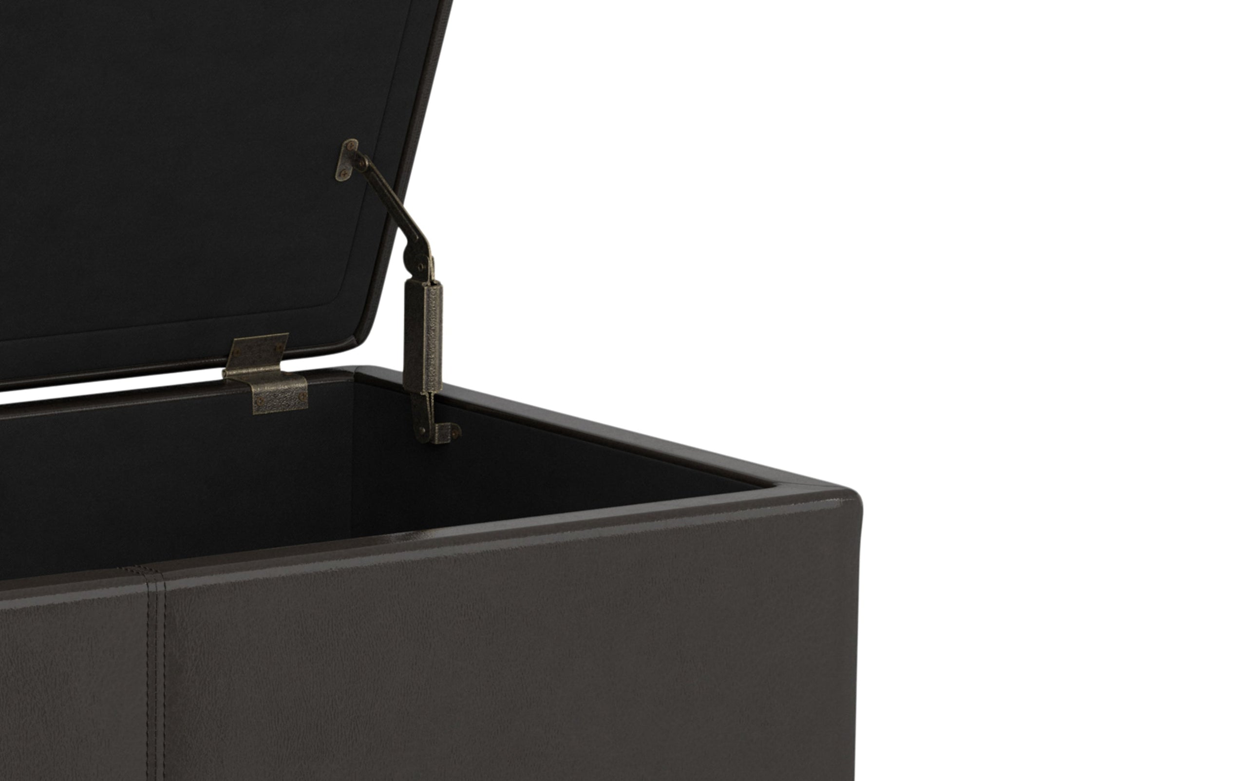 Tanners Brown Vegan Leather | Avalon Extra Large Storage Ottoman Bench