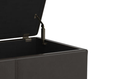 Tanners Brown Vegan Leather | Avalon Extra Large Storage Ottoman Bench