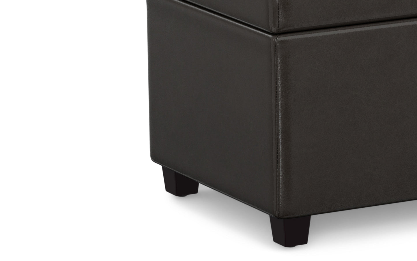 Tanners Brown Vegan Leather | Avalon Extra Large Storage Ottoman Bench
