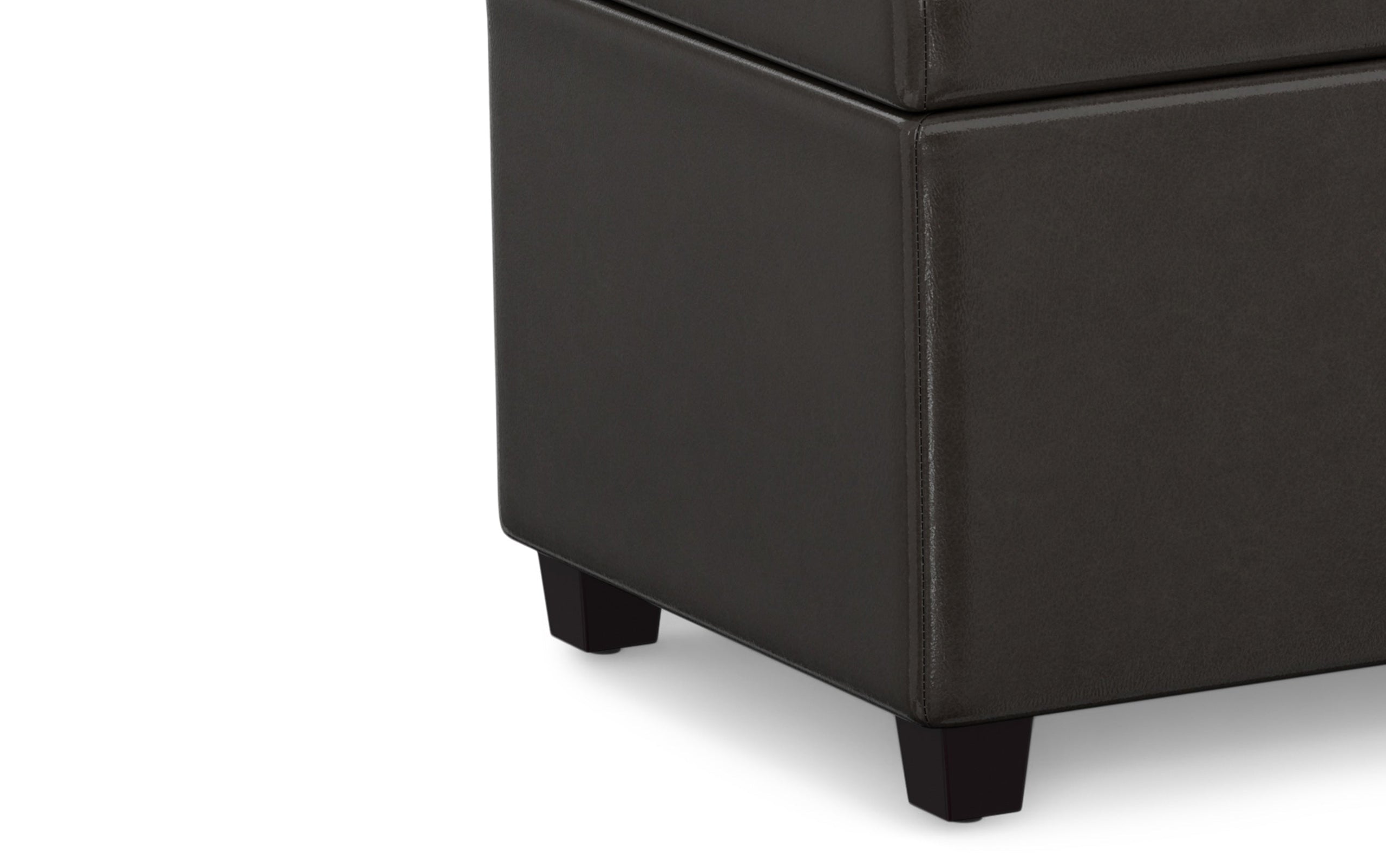 Tanners Brown Vegan Leather | Avalon Extra Large Storage Ottoman Bench