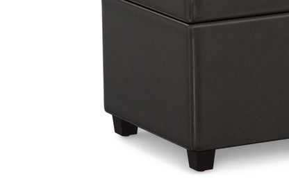 Tanners Brown Vegan Leather | Avalon Extra Large Storage Ottoman Bench