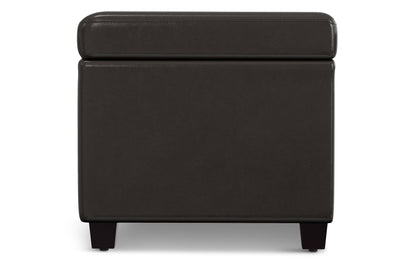 Tanners Brown Vegan Leather | Avalon Extra Large Storage Ottoman Bench
