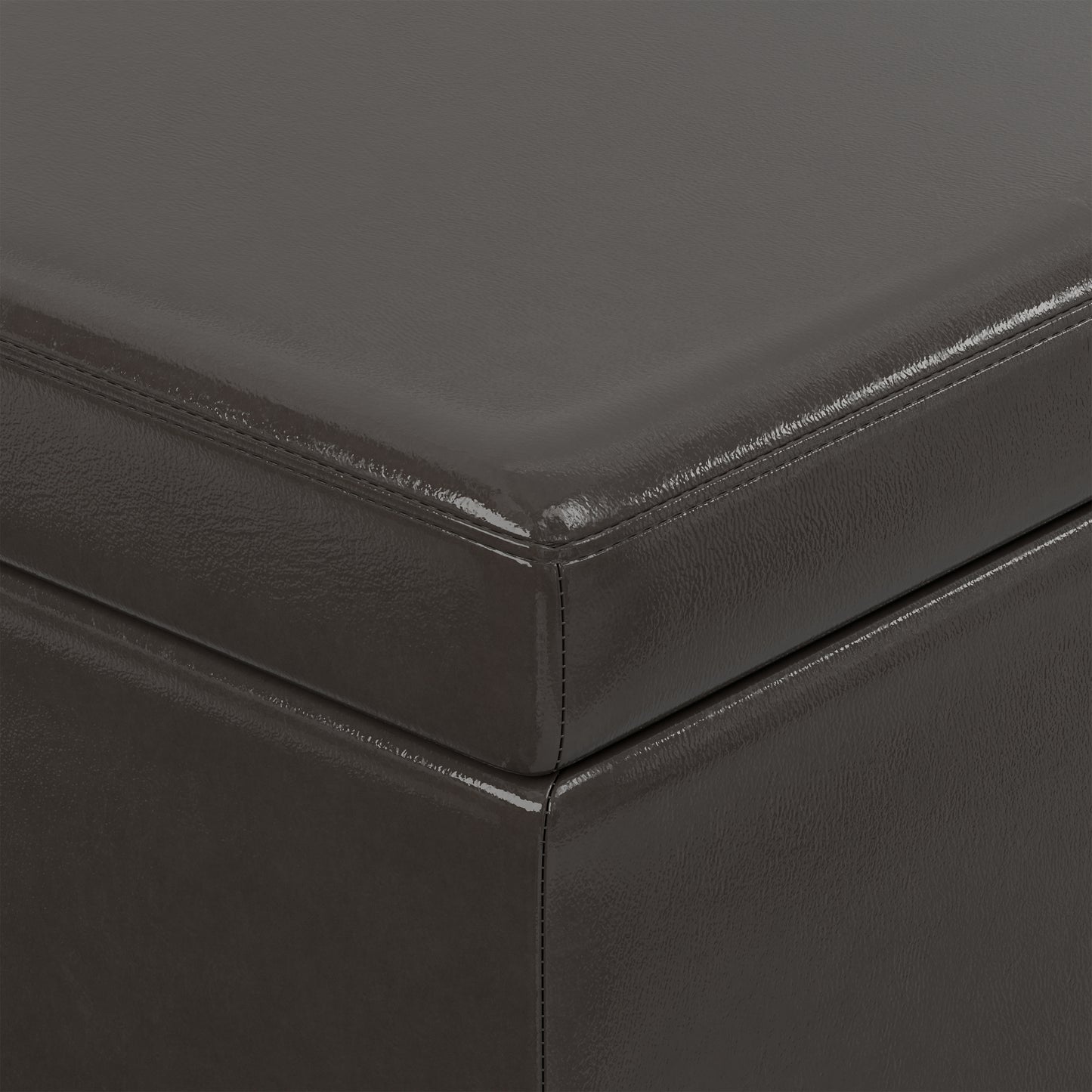 Tanners Brown Vegan Leather | Avalon Extra Large Storage Ottoman in Vegan Leather
