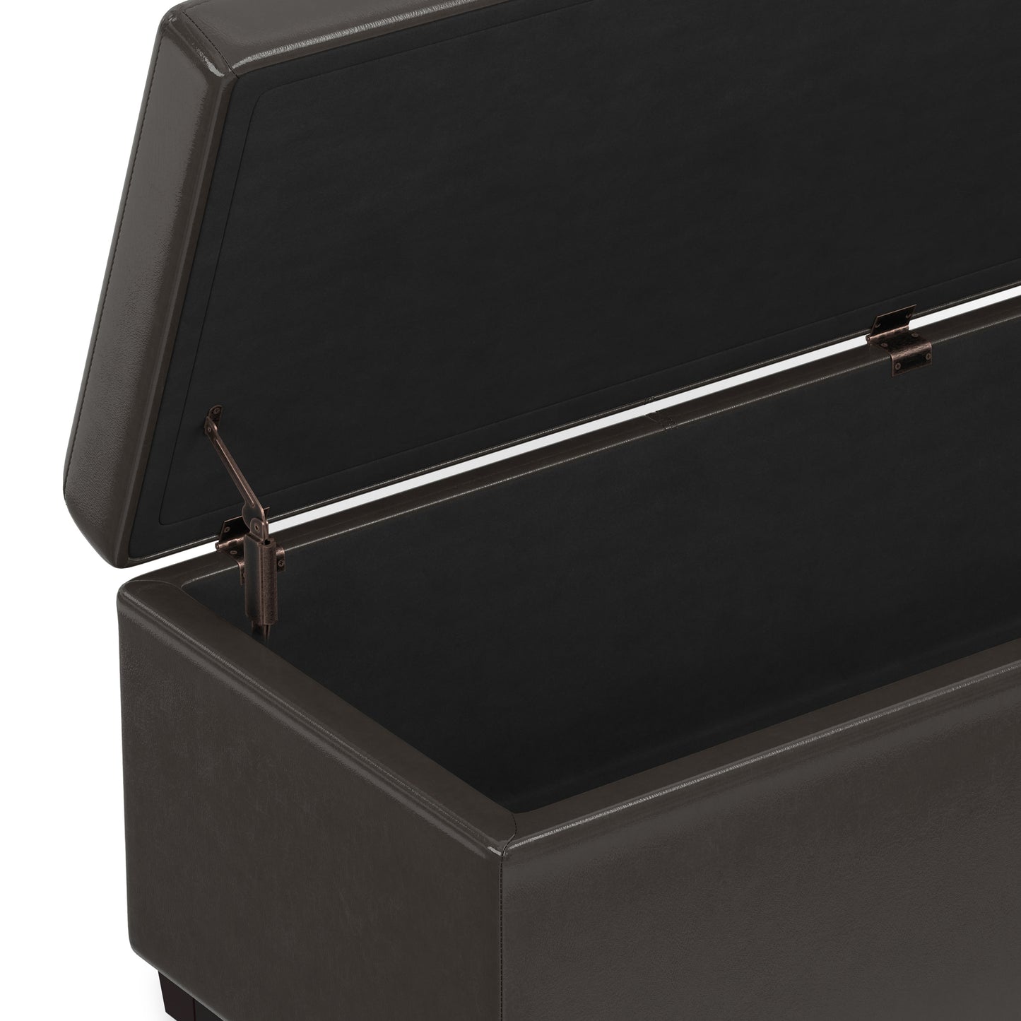 Tanners Brown Vegan Leather | Avalon Extra Large Storage Ottoman in Vegan Leather