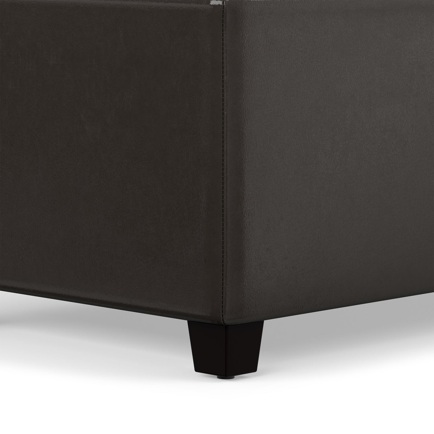 Tanners Brown Vegan Leather | Avalon Extra Large Storage Ottoman in Vegan Leather