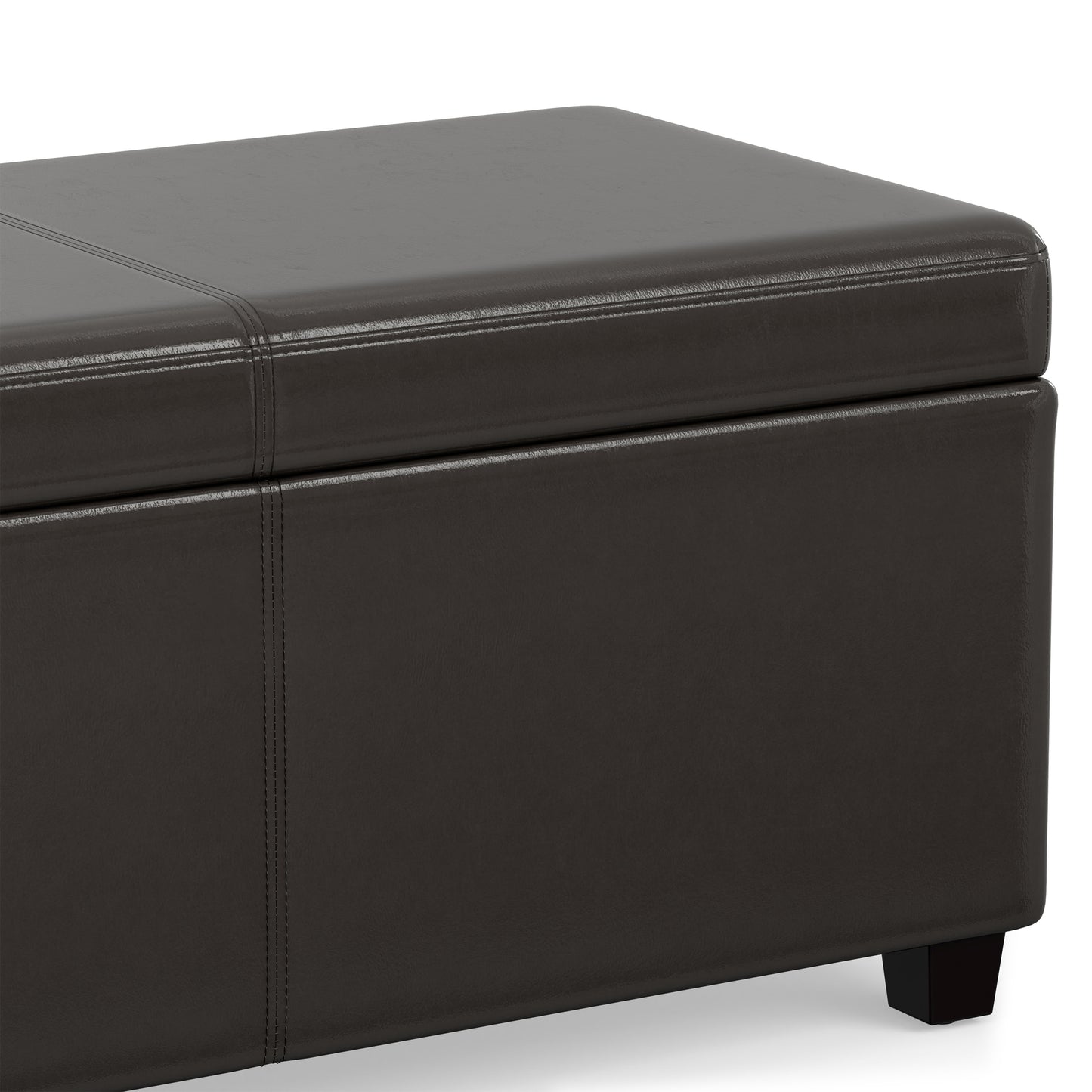 Tanners Brown Vegan Leather | Avalon Extra Large Storage Ottoman in Vegan Leather