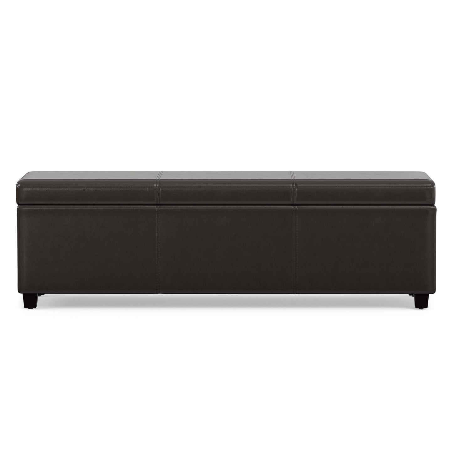 Tanners Brown Vegan Leather | Avalon Extra Large Storage Ottoman in Vegan Leather