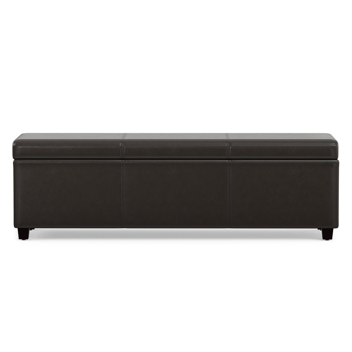 Tanners Brown Vegan Leather | Avalon Extra Large Storage Ottoman in Vegan Leather