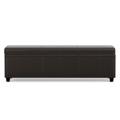 Tanners Brown Vegan Leather | Avalon Extra Large Storage Ottoman in Vegan Leather