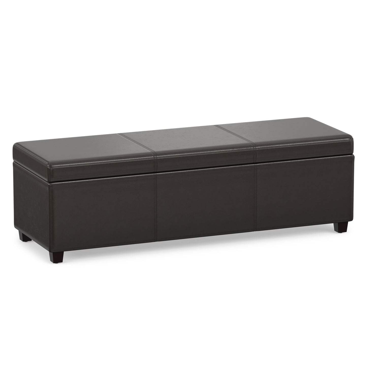 Tanners Brown Vegan Leather | Avalon Extra Large Storage Ottoman in Vegan Leather