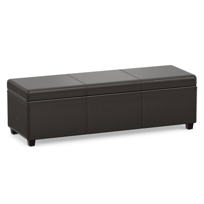 Tanners Brown Vegan Leather | Avalon Extra Large Storage Ottoman in Vegan Leather