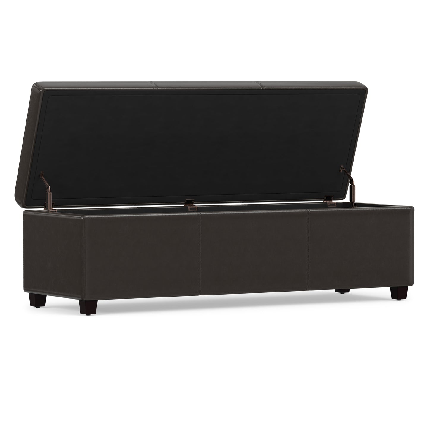 Tanners Brown Vegan Leather | Avalon Extra Large Storage Ottoman in Vegan Leather