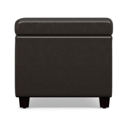 Tanners Brown Vegan Leather | Avalon Extra Large Storage Ottoman in Vegan Leather