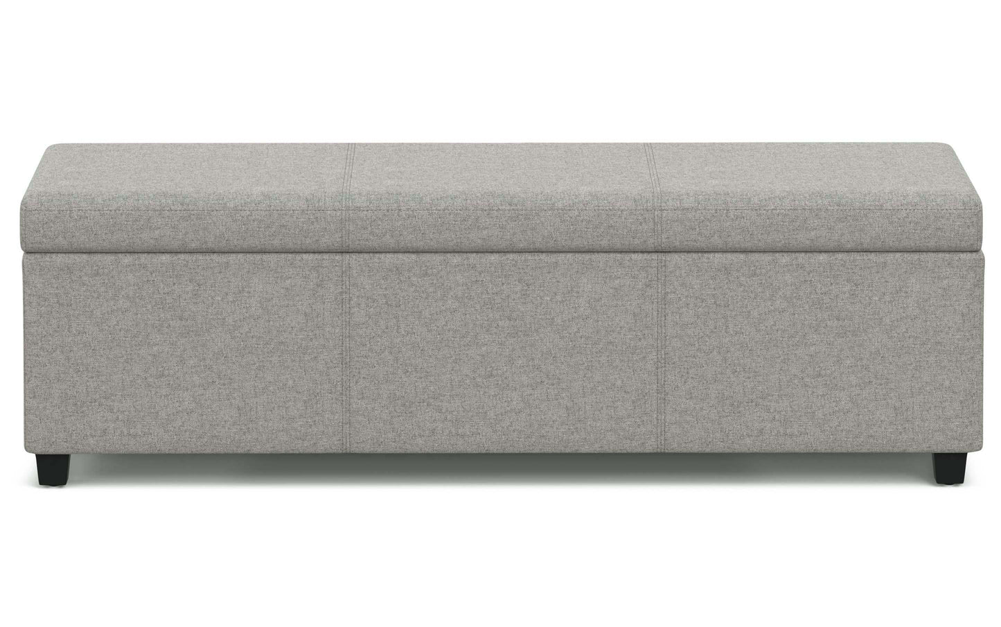Cloud Grey Linen Style Fabric | Avalon Extra Large Storage Ottoman Bench