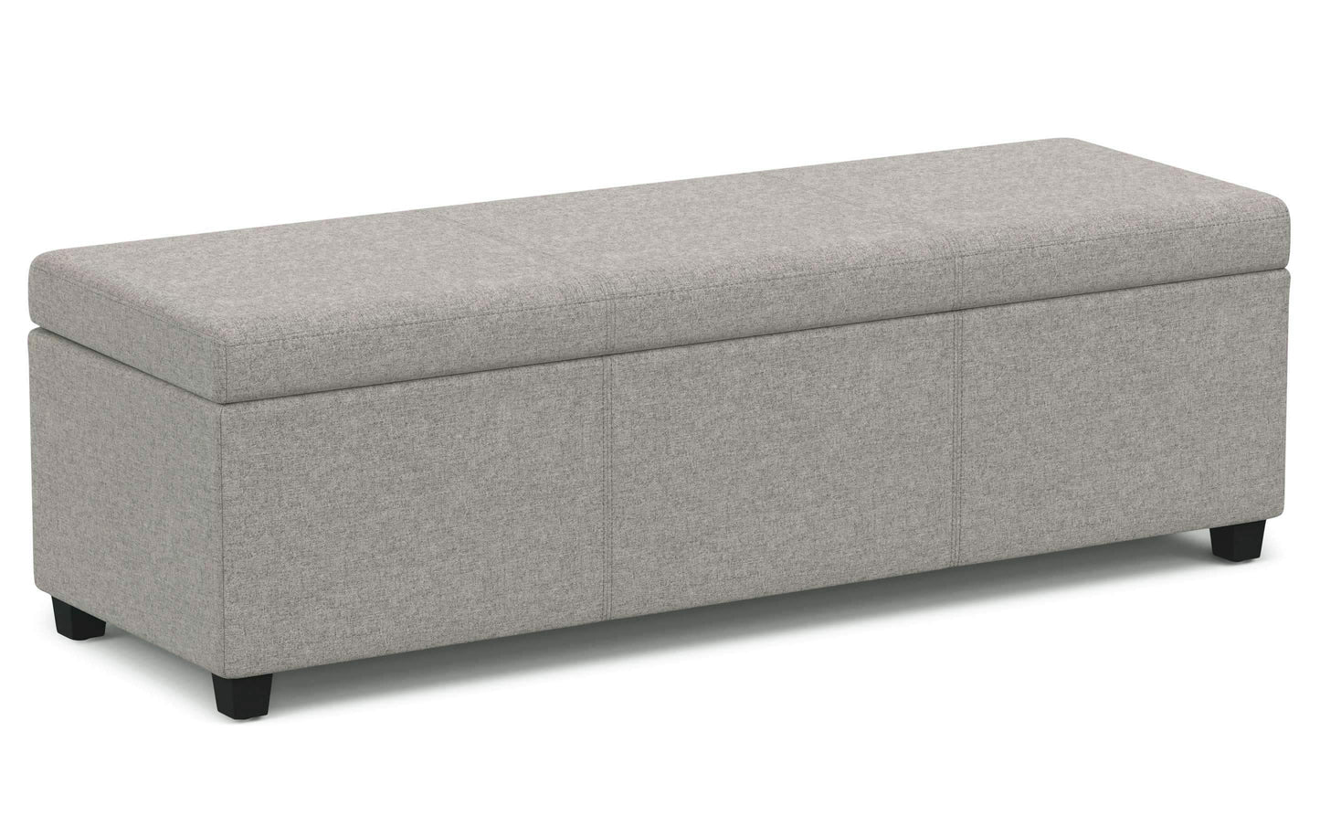 Cloud Grey Linen Style Fabric | Avalon Extra Large Storage Ottoman Bench