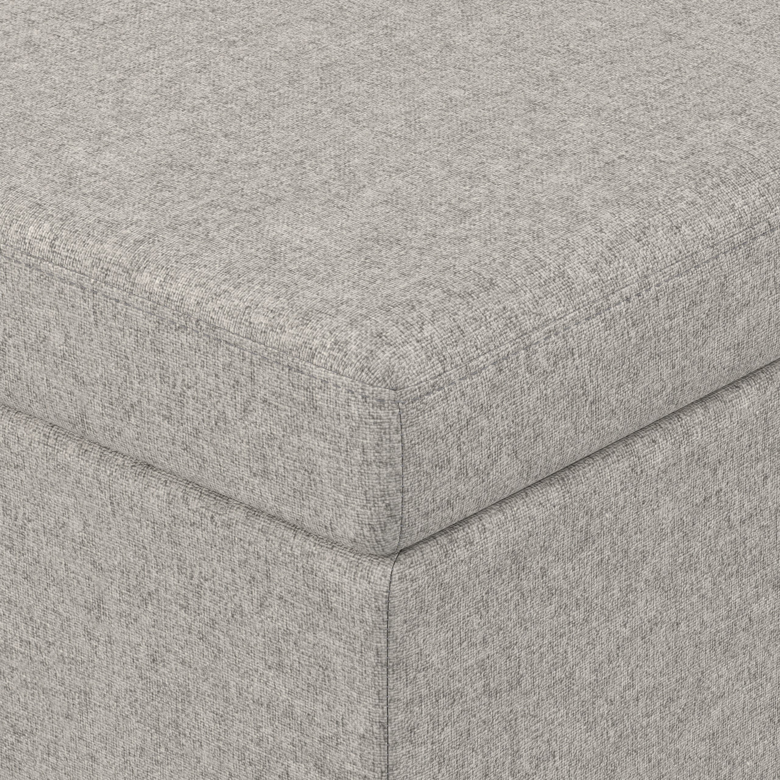 Cloud Grey Linen Style Fabric | Avalon Extra Large Storage Ottoman in Linen