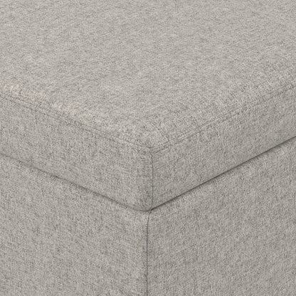 Cloud Grey Linen Style Fabric | Avalon Extra Large Storage Ottoman in Linen