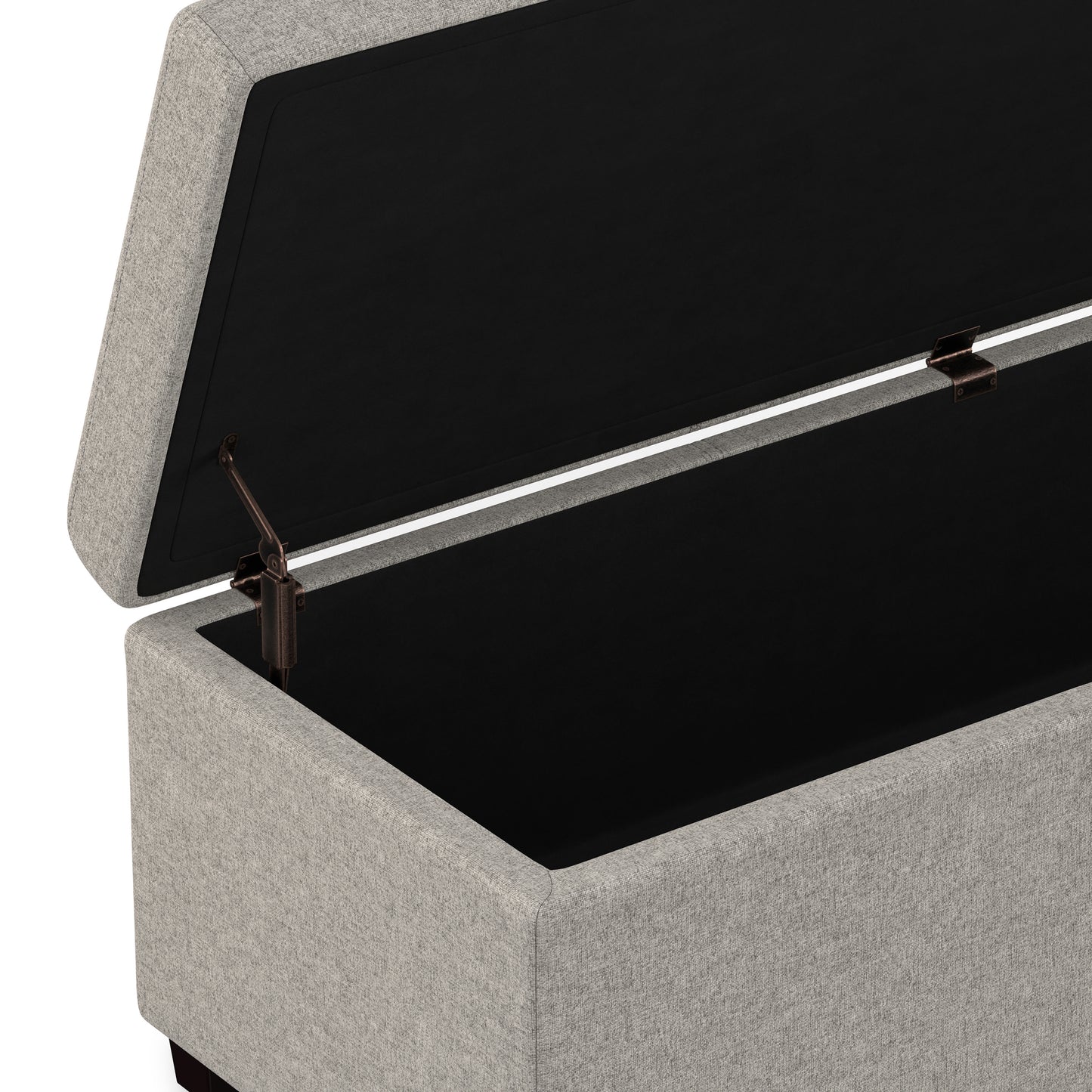 Cloud Grey Linen Style Fabric | Avalon Extra Large Storage Ottoman in Linen