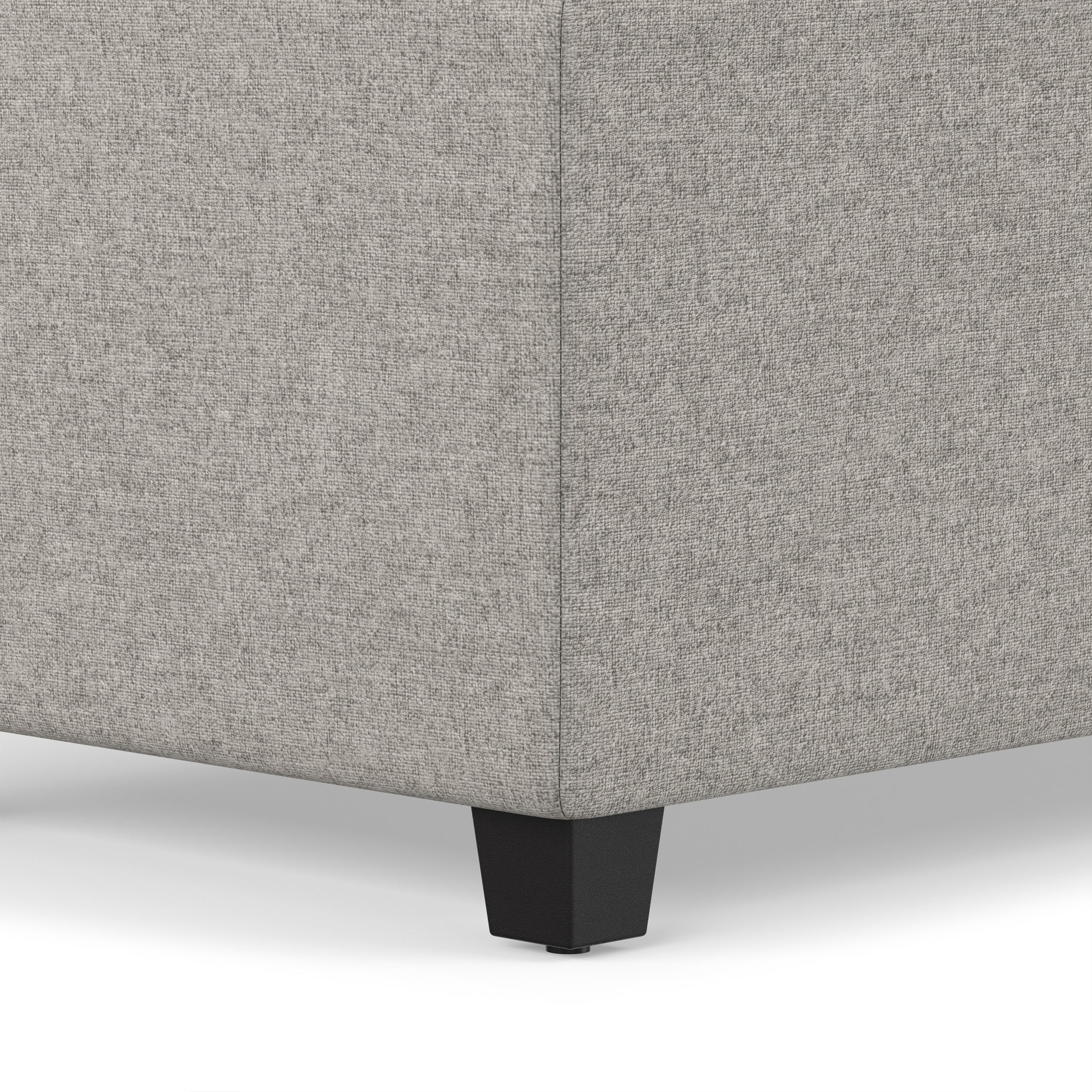 Cloud Grey Linen Style Fabric | Avalon Extra Large Storage Ottoman in Linen