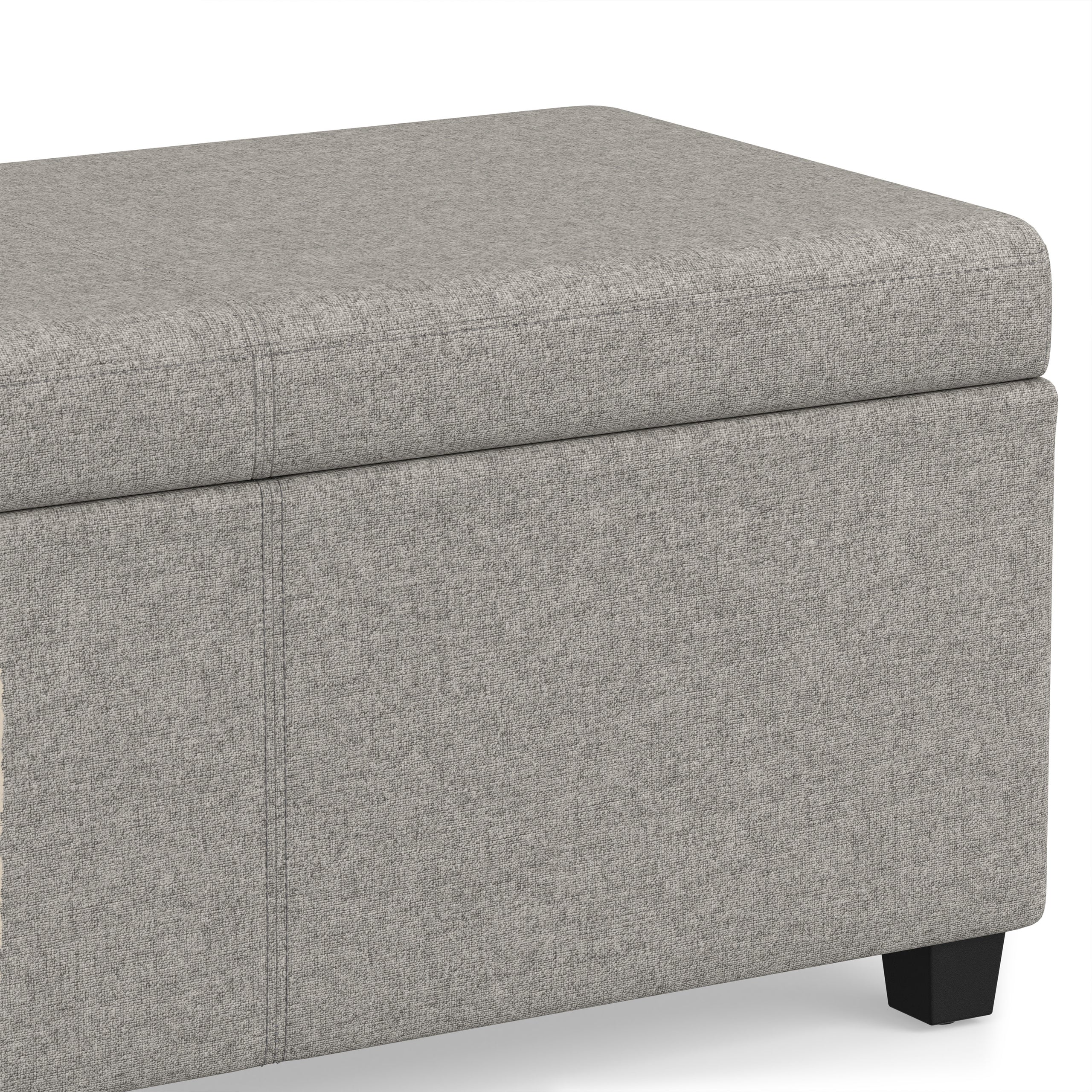 Cloud Grey Linen Style Fabric | Avalon Extra Large Storage Ottoman in Linen