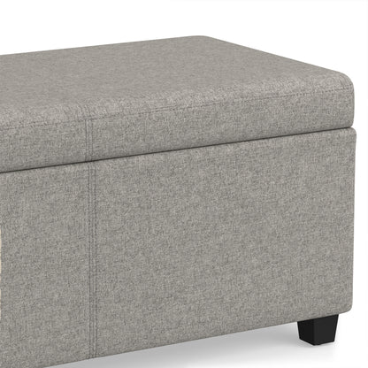 Cloud Grey Linen Style Fabric | Avalon Extra Large Storage Ottoman in Linen