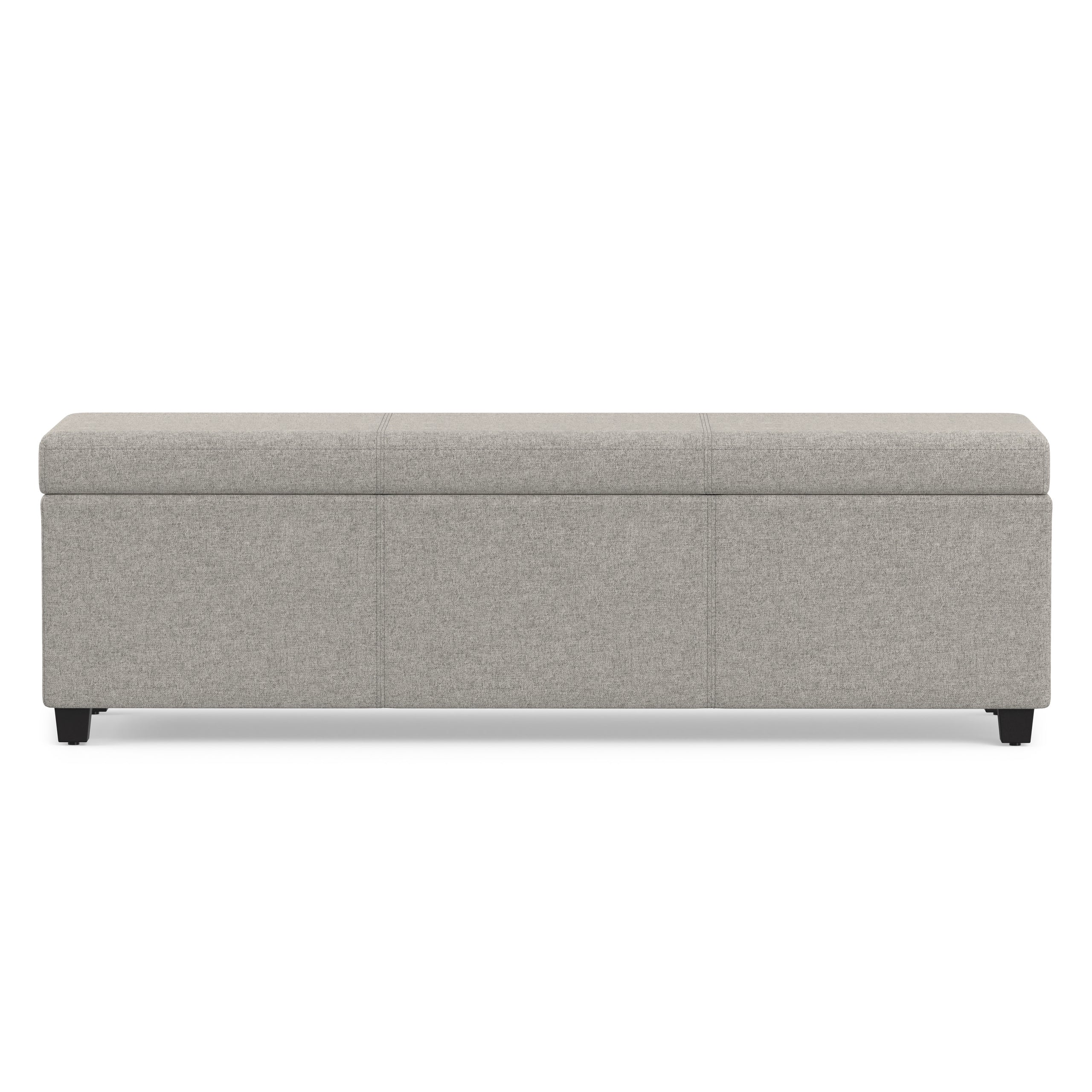 Cloud Grey Linen Style Fabric | Avalon Extra Large Storage Ottoman in Linen
