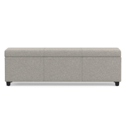 Cloud Grey Linen Style Fabric | Avalon Extra Large Storage Ottoman in Linen