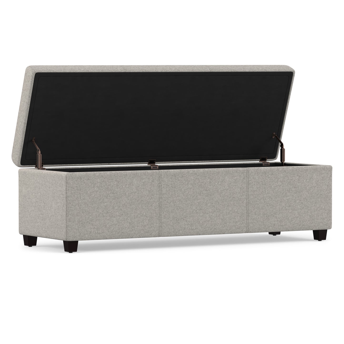 Cloud Grey Linen Style Fabric | Avalon Extra Large Storage Ottoman in Linen