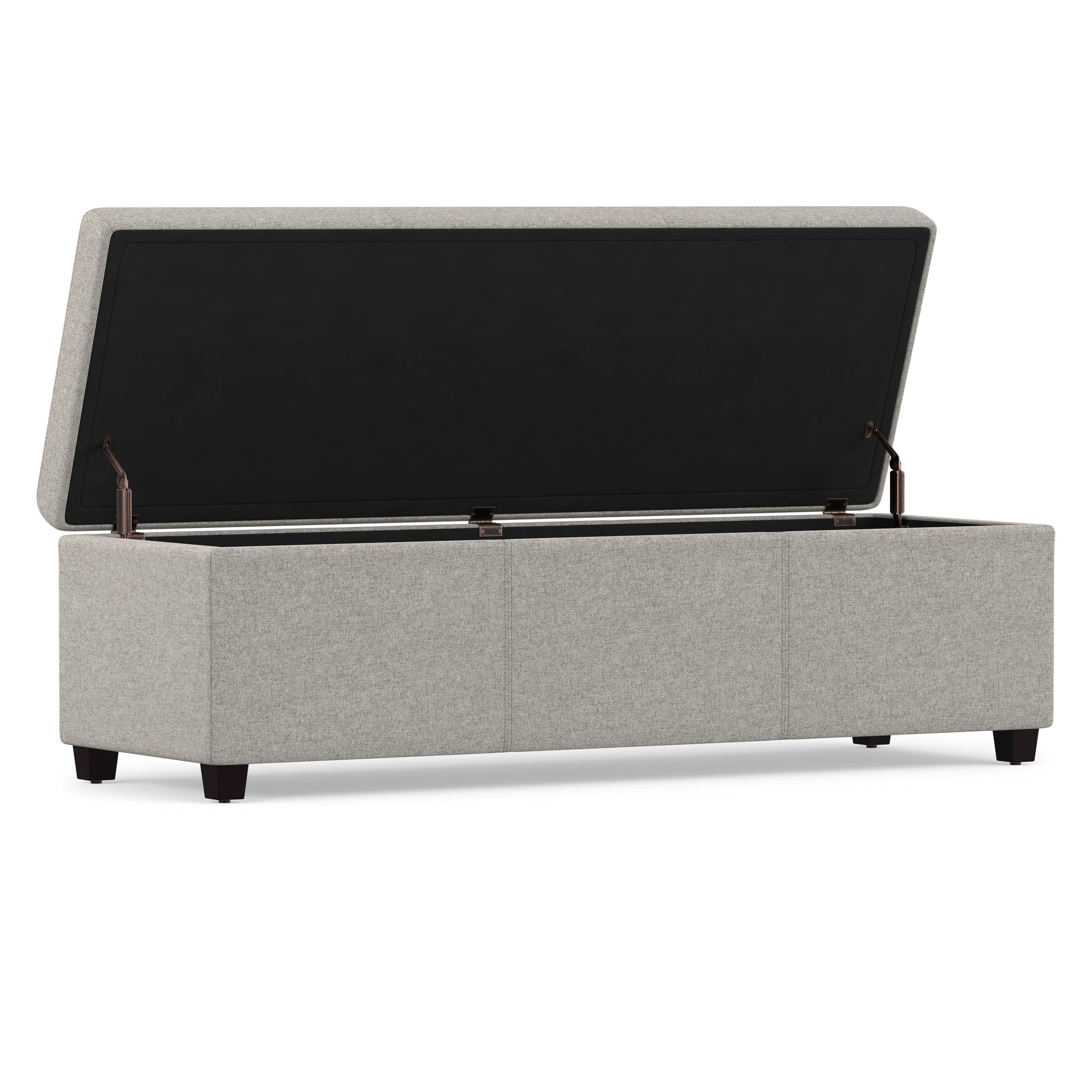 Cloud Grey Linen Style Fabric | Avalon Extra Large Storage Ottoman in Linen