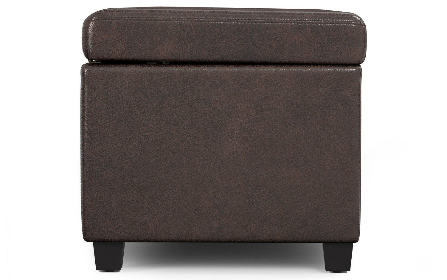 Distressed Brown Distressed Vegan Leather | Avalon Extra Large Storage Ottoman in Distressed Vegan Leather