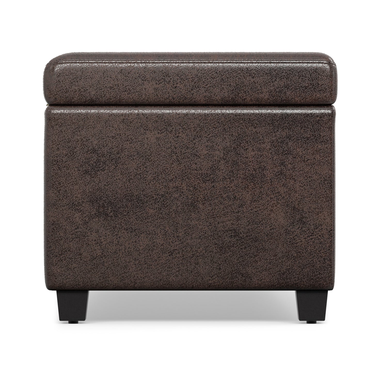 Distressed Brown Distressed Vegan Leather | Avalon Extra Large Storage Ottoman in Distressed Vegan Leather