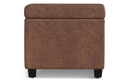 Avalon Extra Large Storage Ottoman in Distressed Vegan Leather