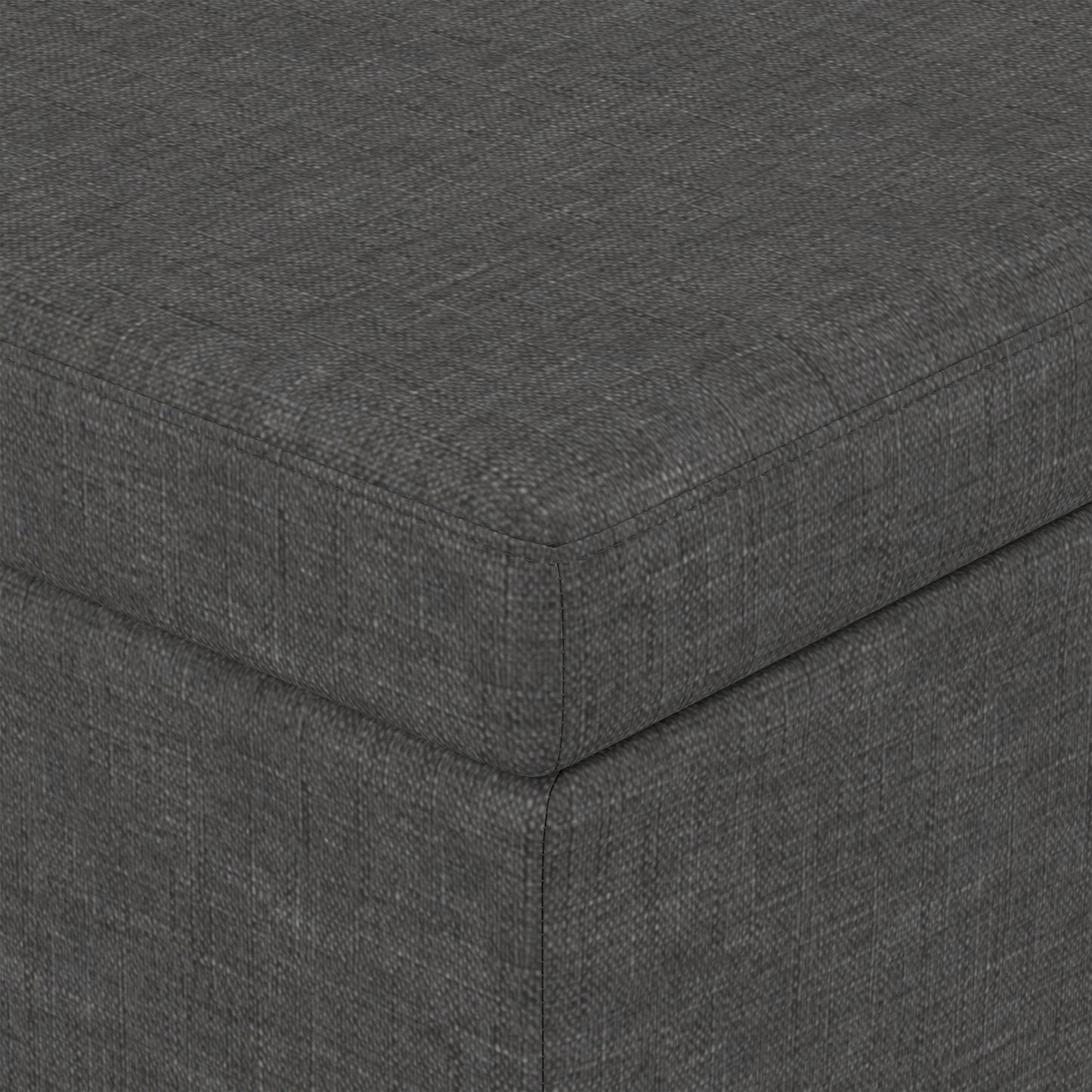Slate Grey Linen Style Fabric | Avalon Extra Large Storage Ottoman in Linen