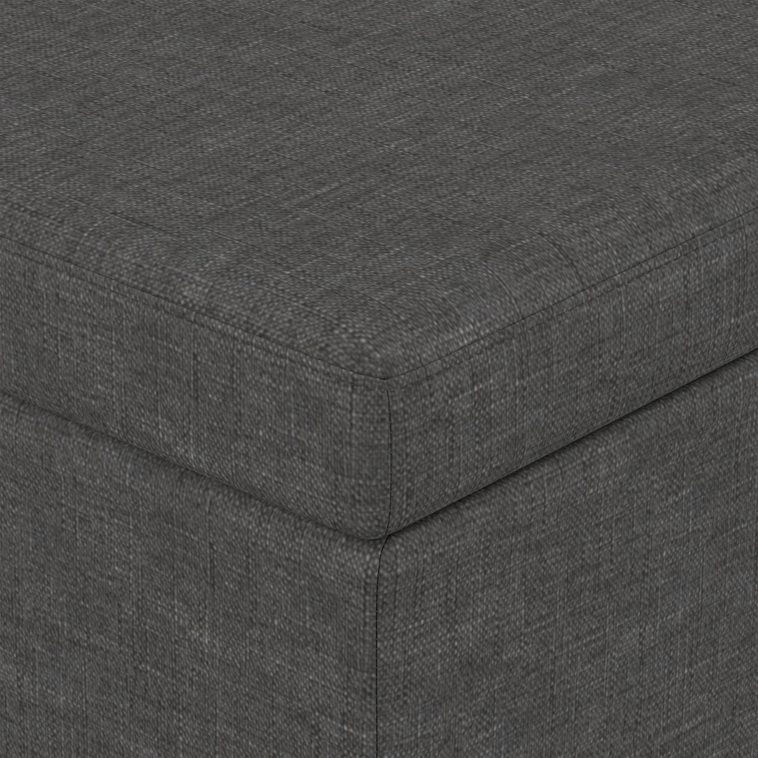Slate Grey Linen Style Fabric | Avalon Extra Large Storage Ottoman in Linen
