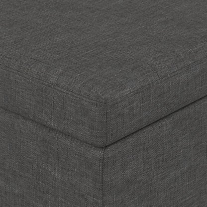 Slate Grey Linen Style Fabric | Avalon Extra Large Storage Ottoman in Linen
