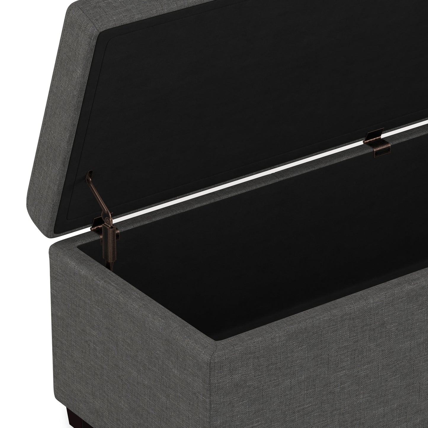 Slate Grey Linen Style Fabric | Avalon Extra Large Storage Ottoman in Linen