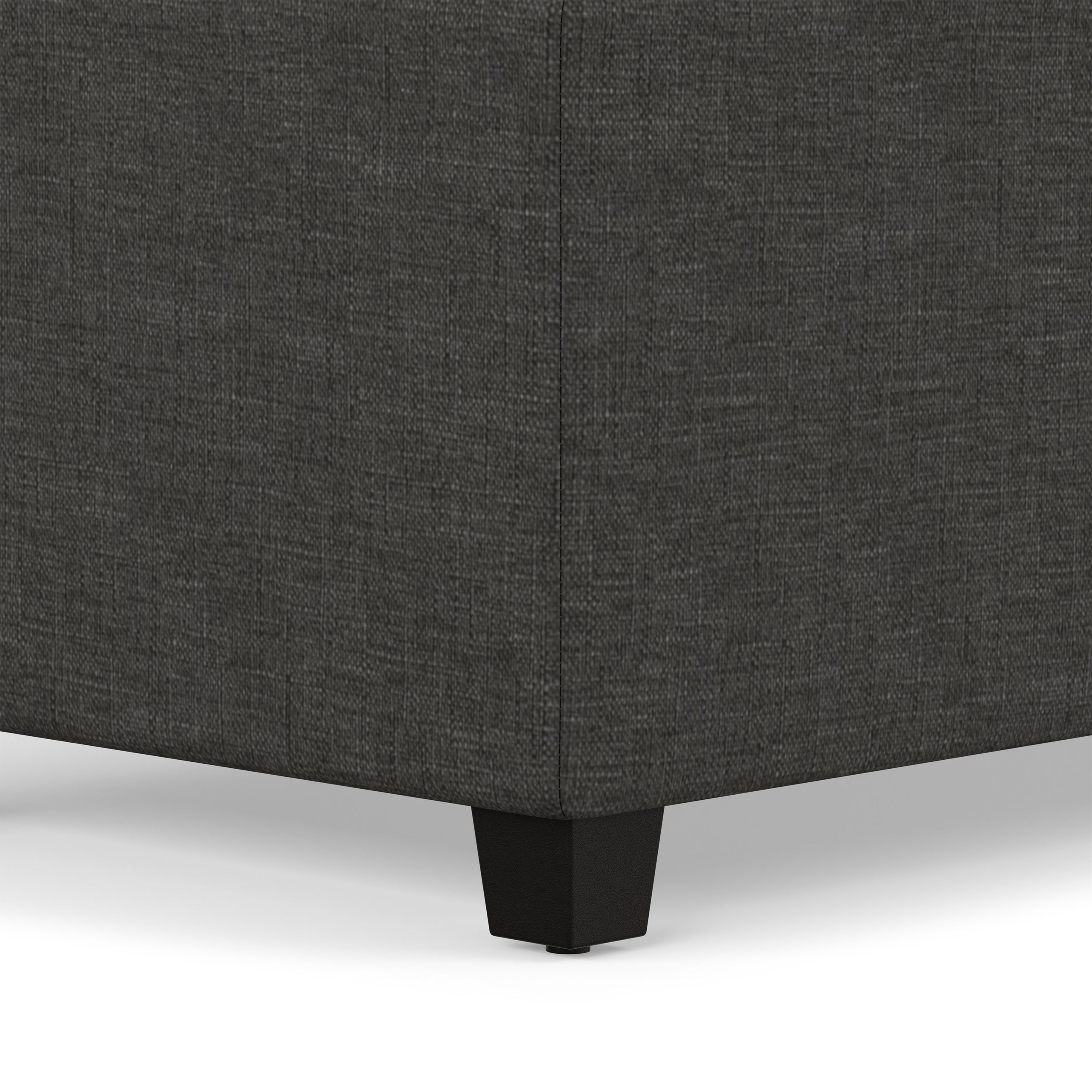 Slate Grey Linen Style Fabric | Avalon Extra Large Storage Ottoman in Linen